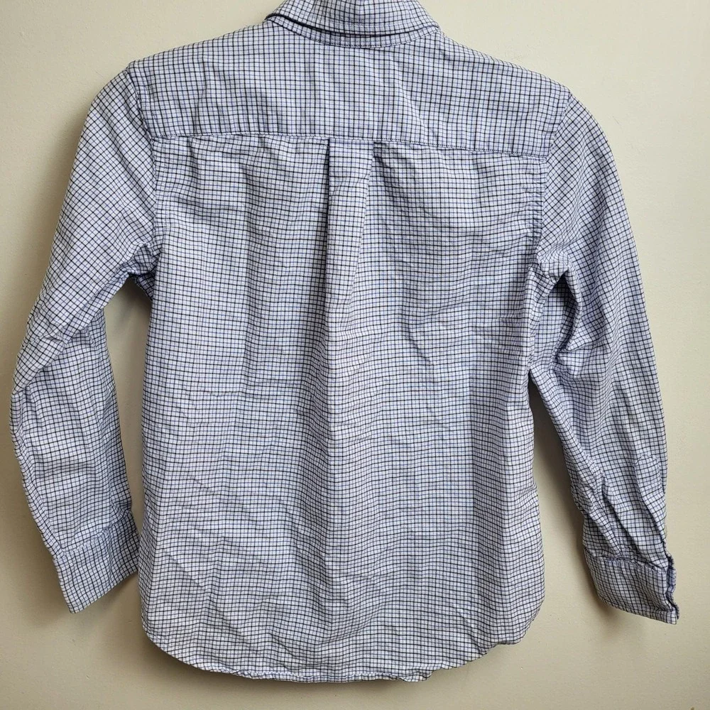 Ralph Lauren Kids Medium 10 12 Button‎ Down Shirt Blue Plaid Long Sleeve Flesh